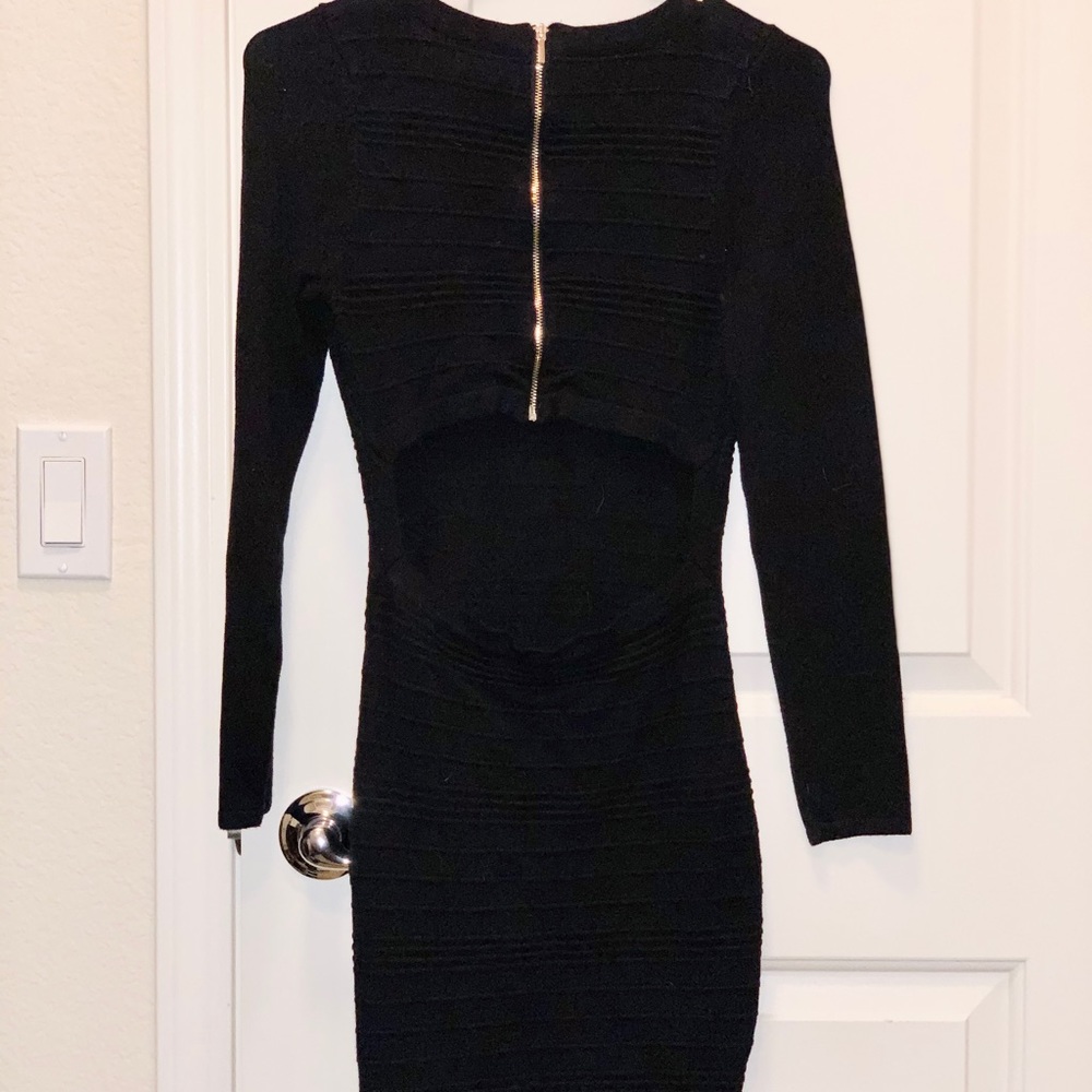 Bebe Black Open Back Dress